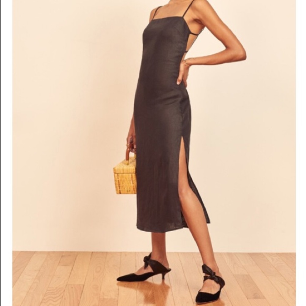 Reformation Leo dress in black